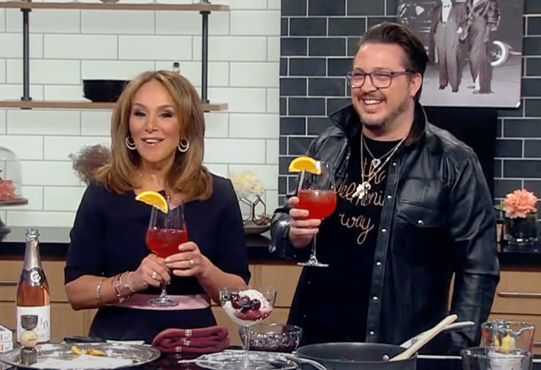Rosanna Scotto and Max Tucci with Negronis