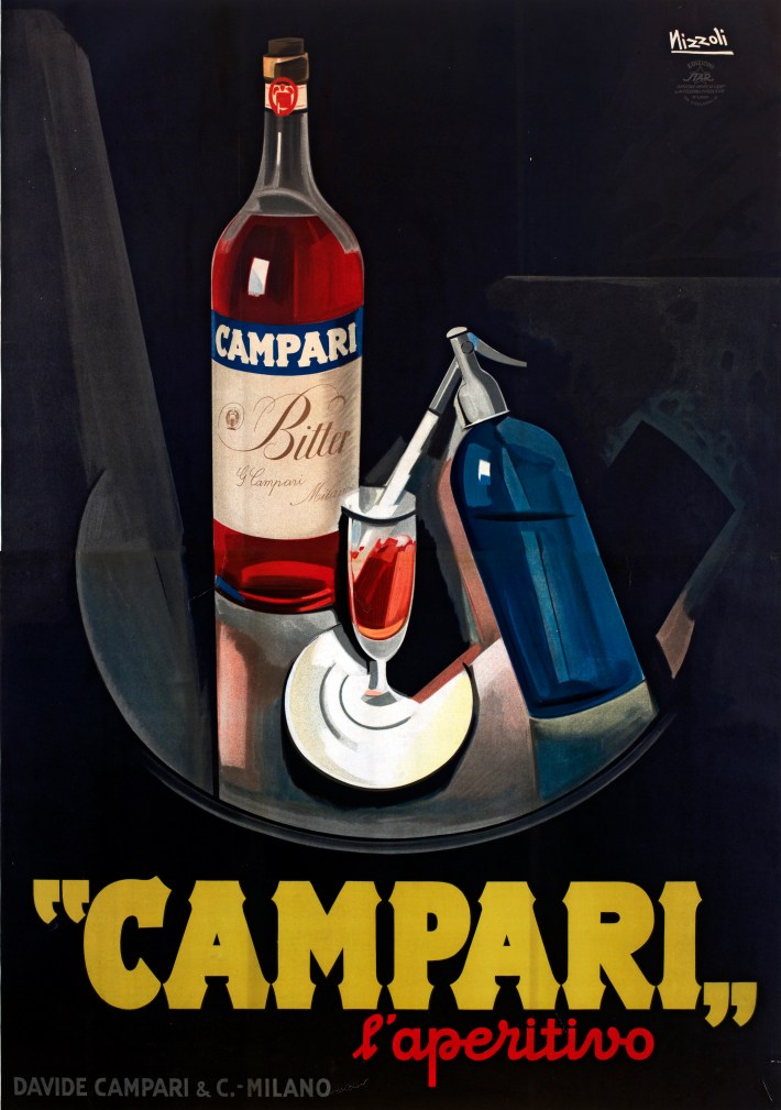 Marcello NizzoliCampari L'aperitivo, 1926.S.T.A.R. Officine Impresa Gen. Affisioni e Pubblicità, Milano, color lithographCampari Gallery Archive.