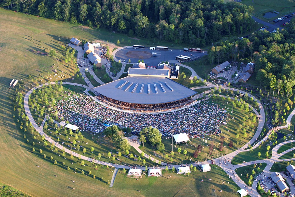 Aerial view of Bethel Woods Center for the Arts