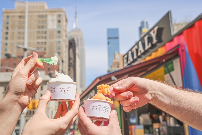 gelato set against the NYC skyline