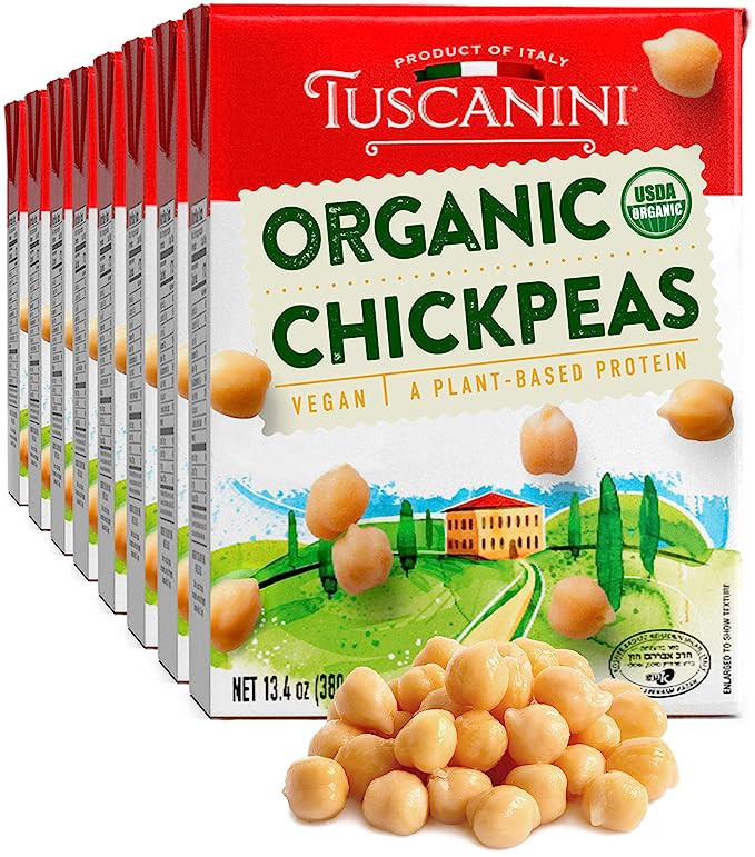 boxes of organic chickpeas