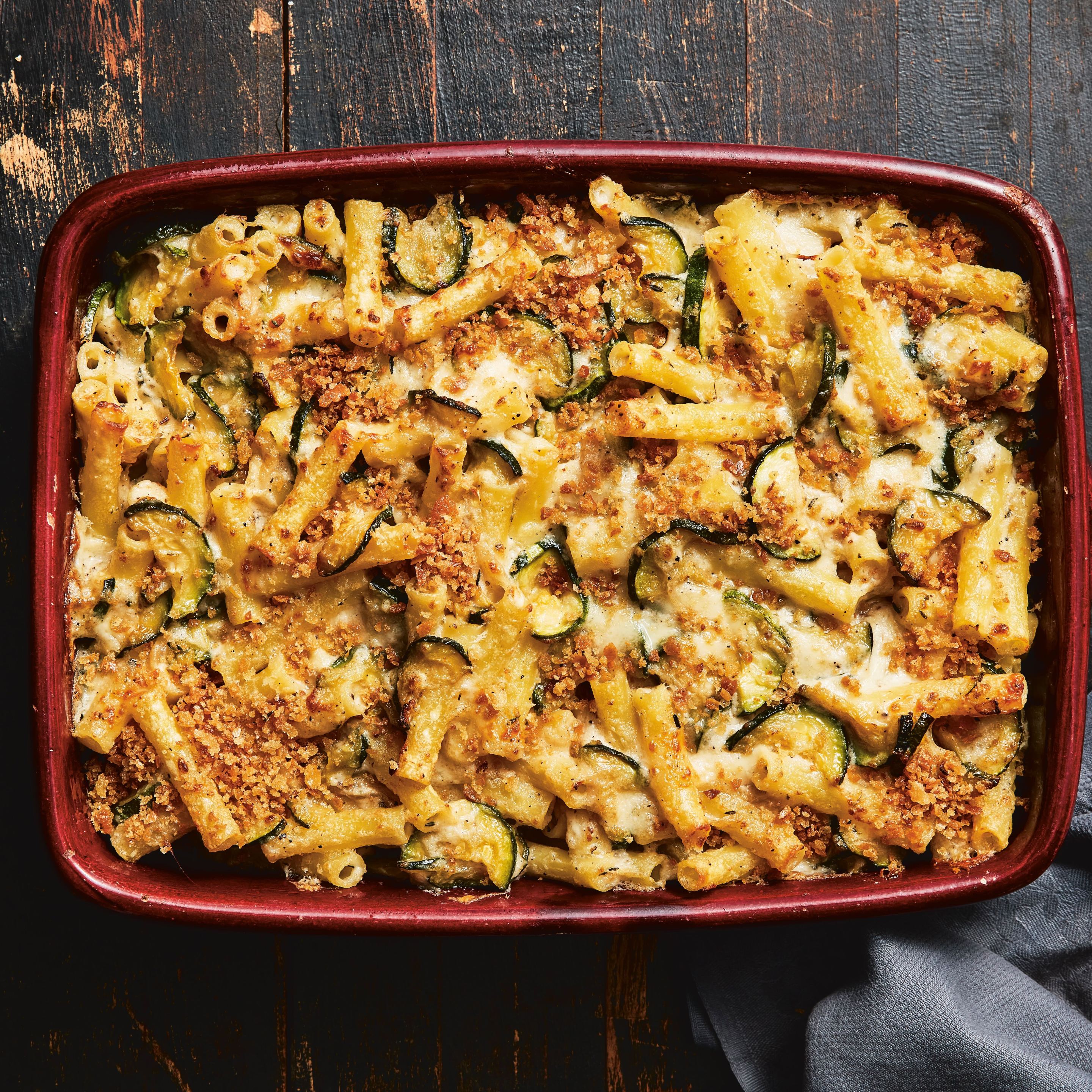 Baked Ziti Nerano with Zucchini & Provolone.
