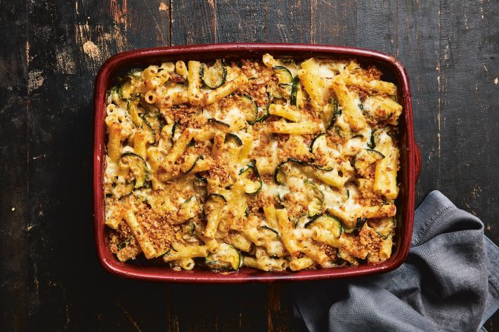 Baked Ziti Nerano with Zucchini & Provolone.