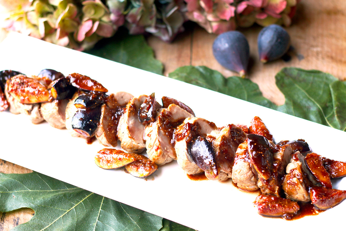 Pork tenderloin with figs and Balsamic sauce.