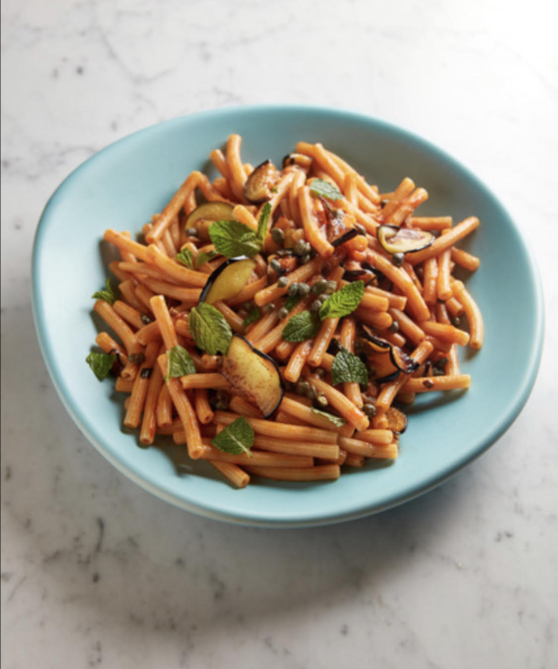 A Spicy Pasta Recipe with Eggplant, Capers, and Mint Appetito