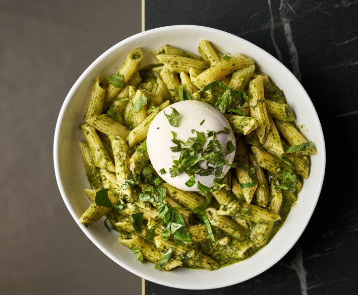 Pesto and burrata pasta