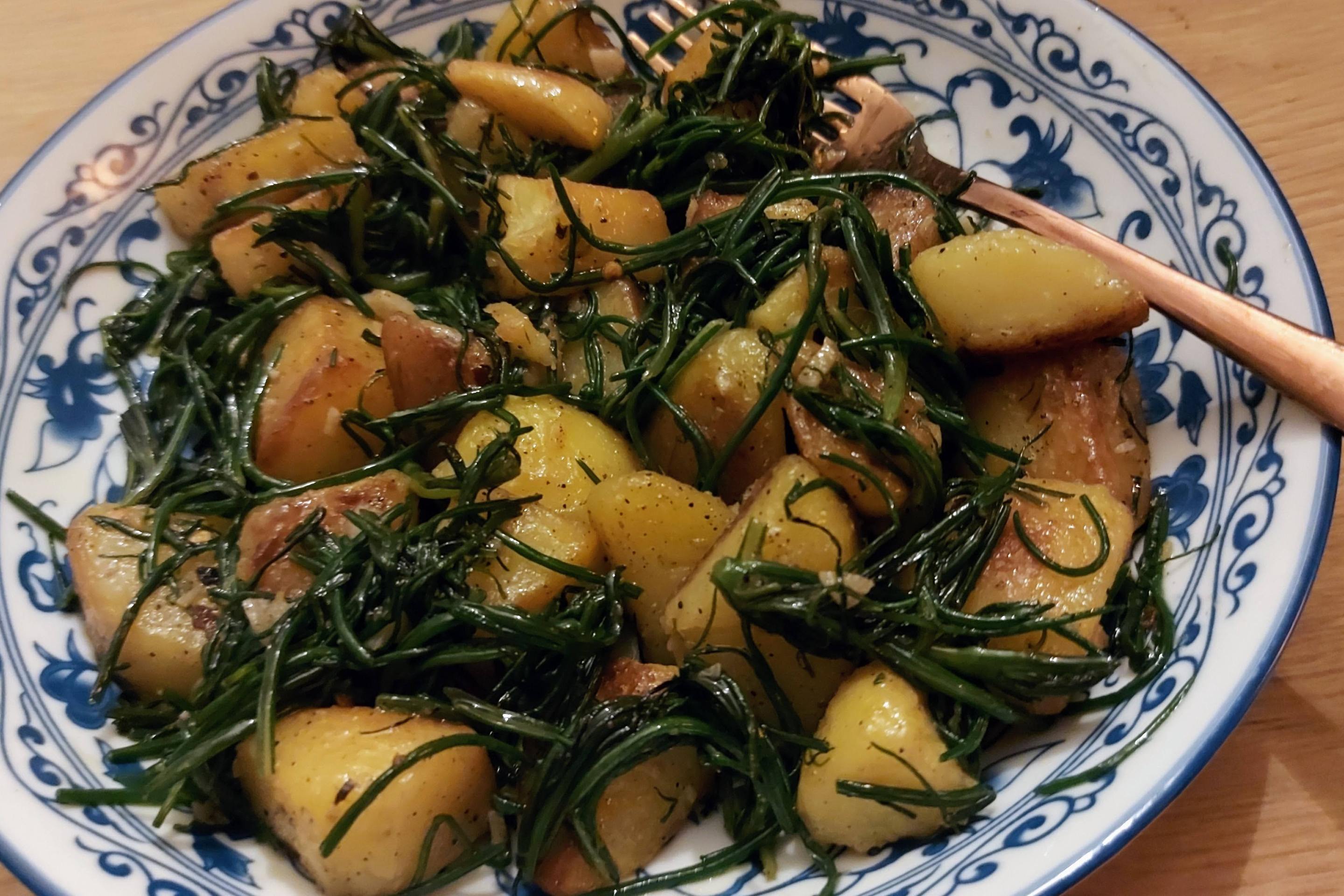 agretti with potatoes