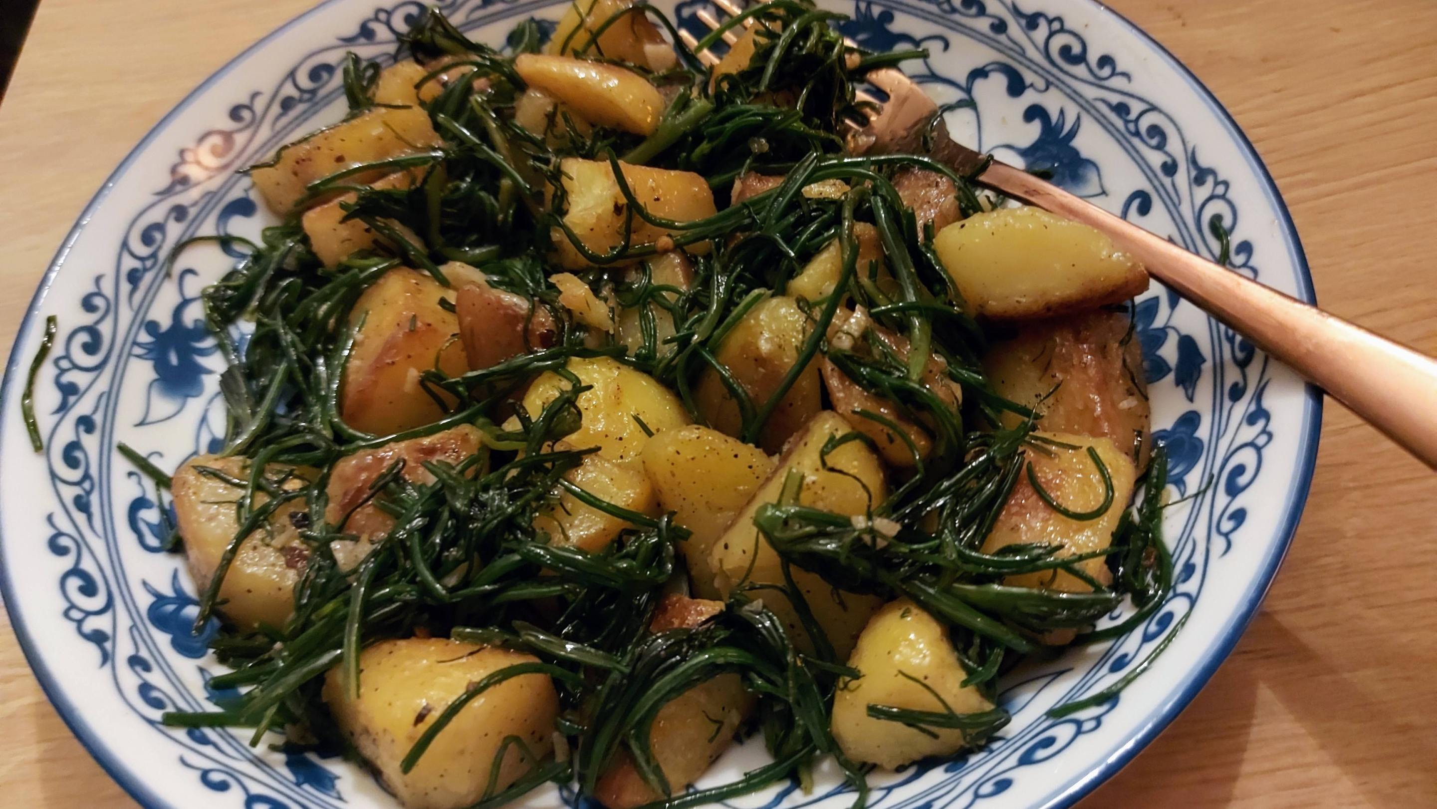 agretti with potatoes