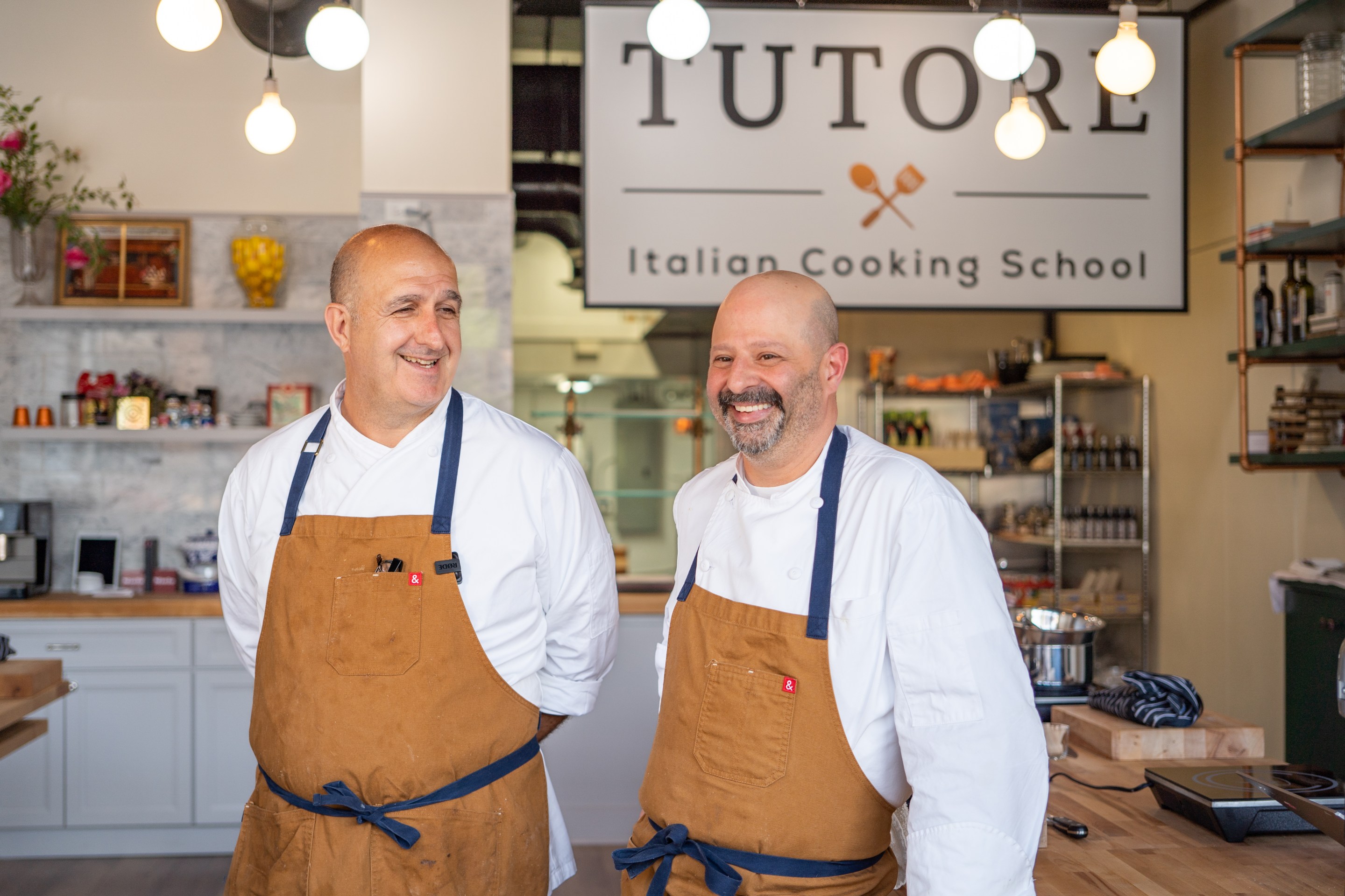 Chef Dean Zanella and Chef James De Marte of Tutore Cooking School.