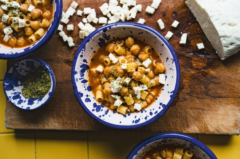Chickpea Soup with Tuma Cheese
