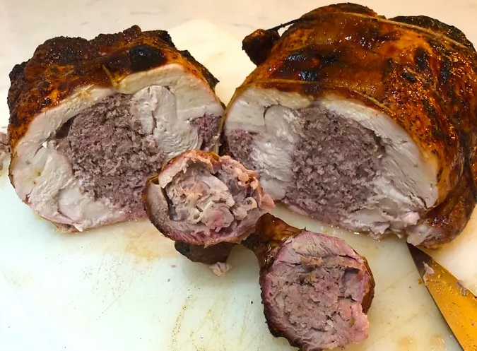 A stuffed turkey breast.