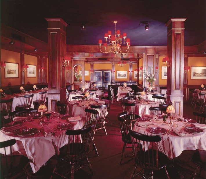The Hunt Room at Delmonico's restaurant in New York City.