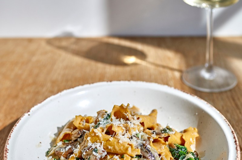 Campanelle with Mushrooms and Gorgonzola Sauce
