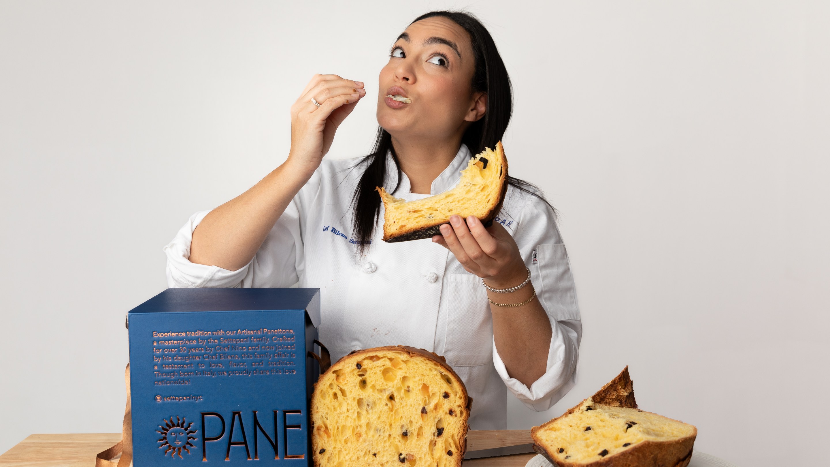 Bilena Settepani with panettone