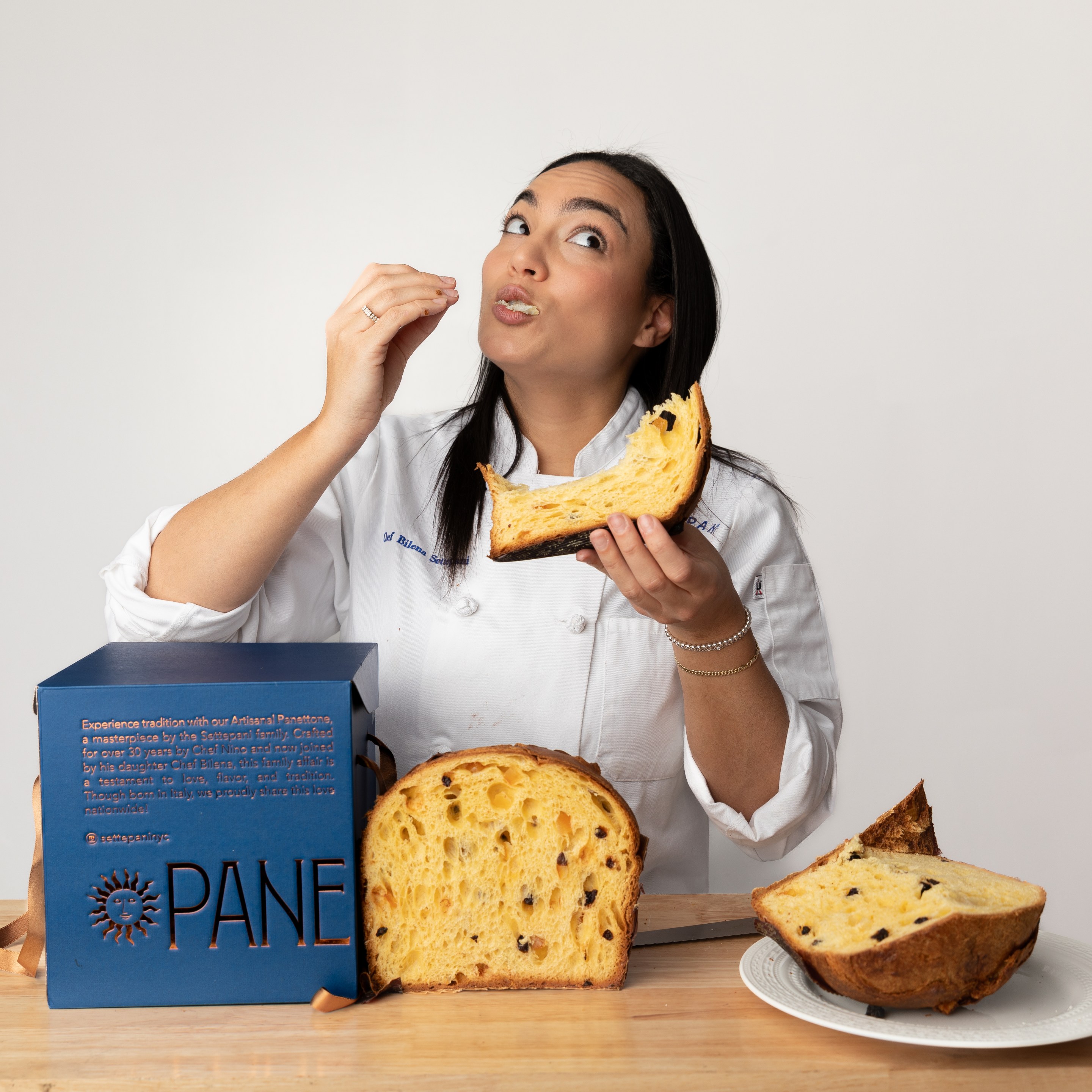 Bilena Settepani with panettone