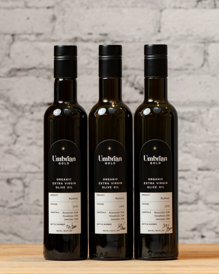 3 bottles of Umbrian Gold extra virgin olive oil