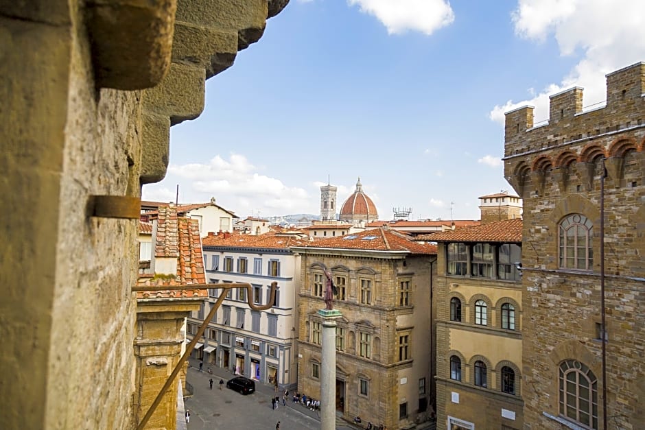 A room with a view at Antica Torre via Tornabuoni 1 in Florence.