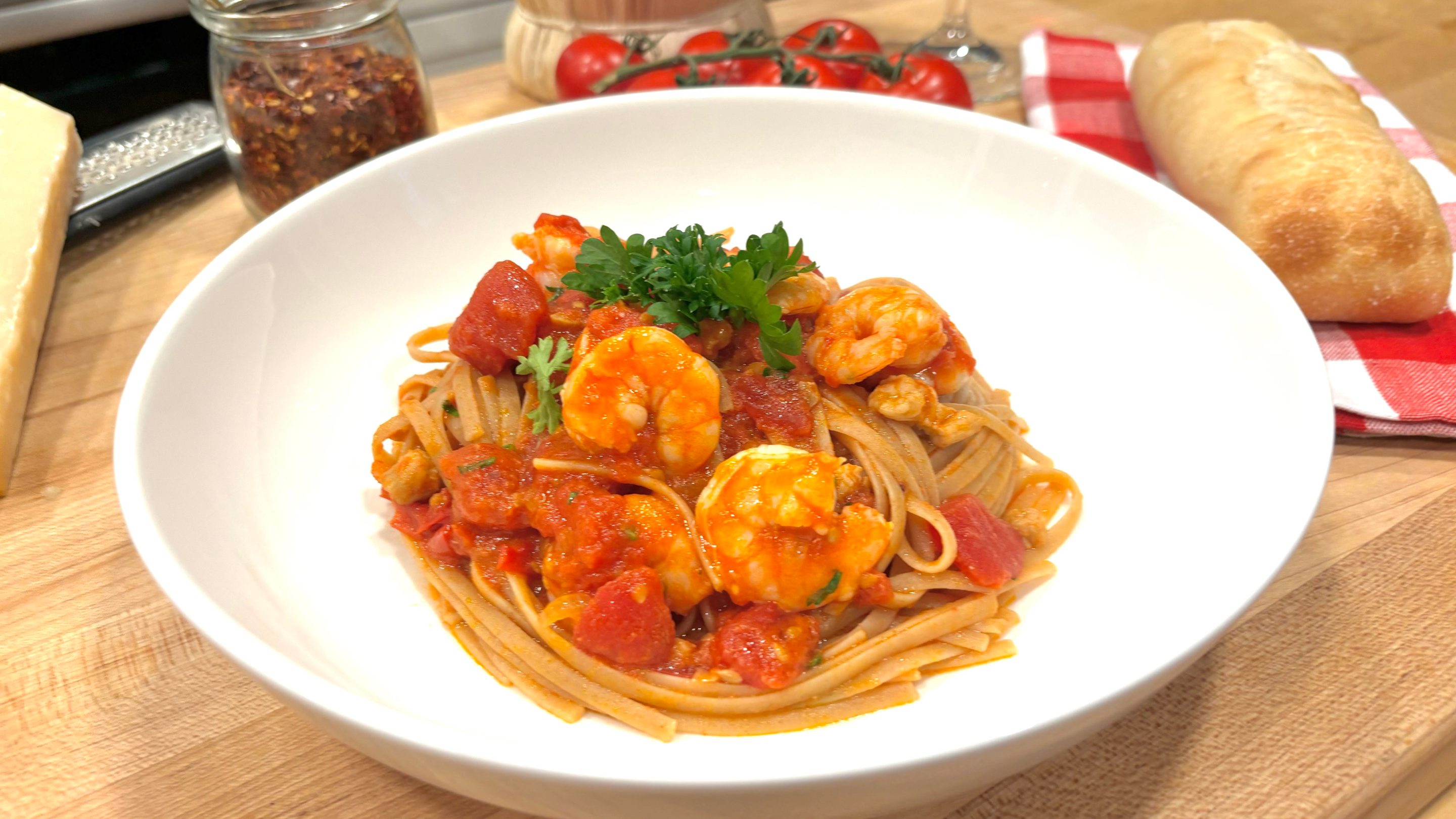 Spicy Shrimp Pasta from Low Country Bella.