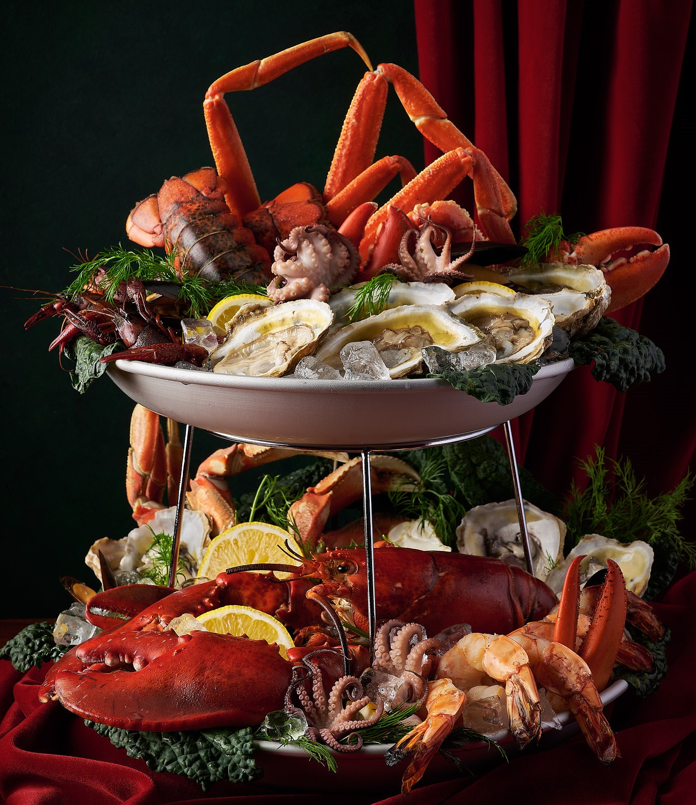 The Seafood Tower at Delmonico's restaurant.