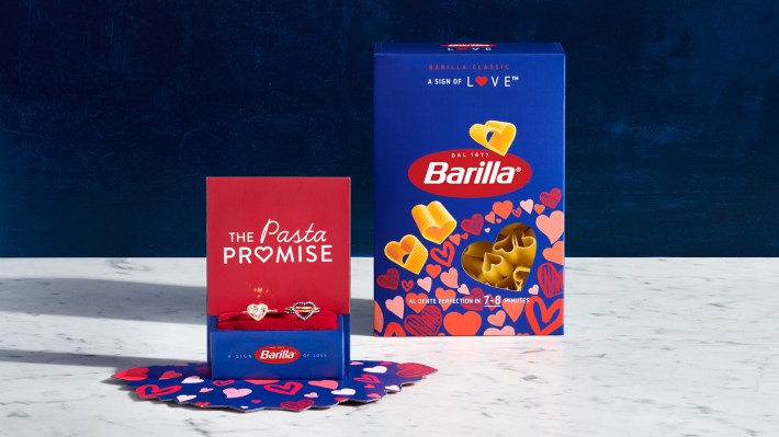 Barilla box of heart-shaped pasta