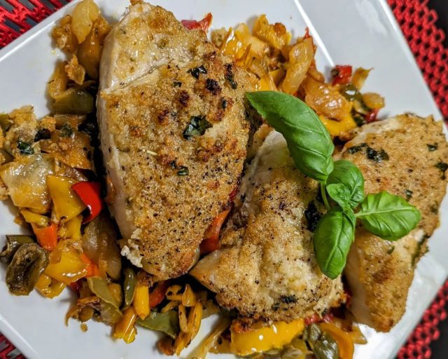 Snappy Swordfish Oreganata with Peppers is Perfect for Lent Appetito