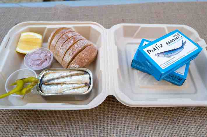 sardines and bread