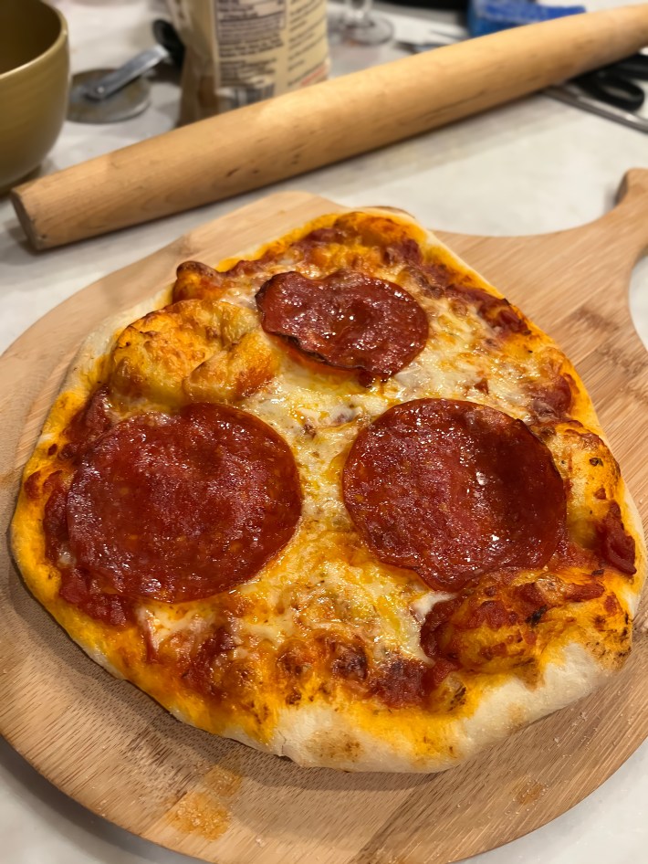 pepperoni pizza enhanced by AI