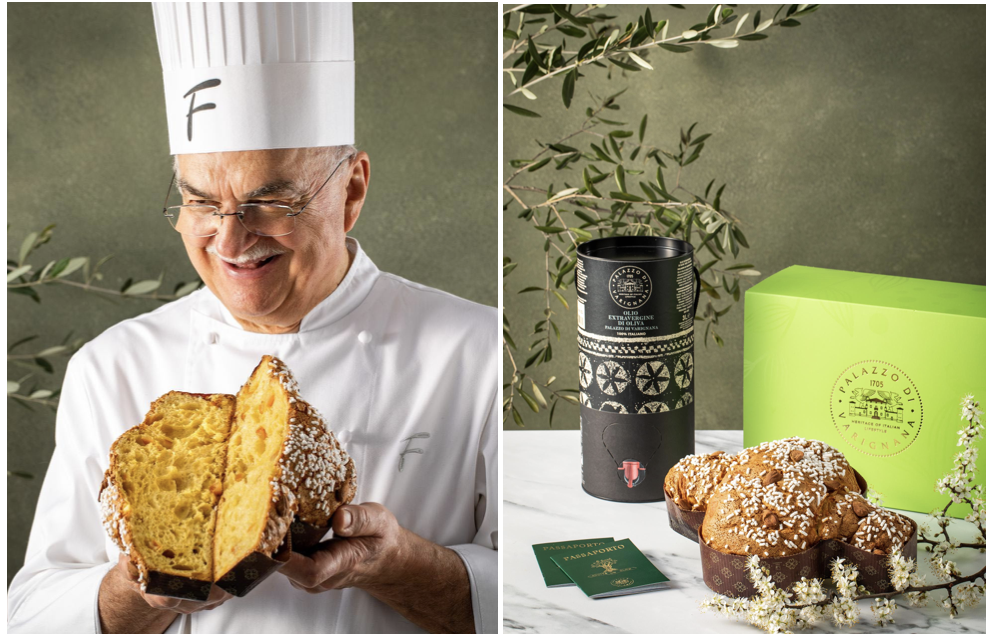 Pastry Chef Gino Fabbri; "Adopt an Olive Tree" gift box.