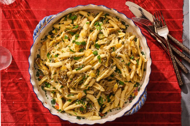 Cavatelli with Roasted Artichokes and Preserved Lemons