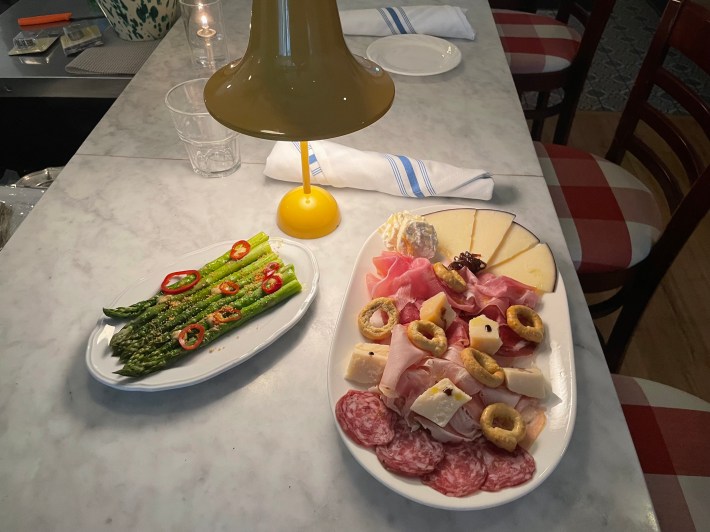 Sauteed Asparagus and an Antipasto Platter at Via Cassia.