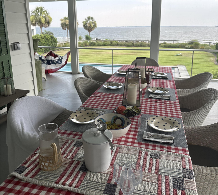 A table set for a summer get-together.