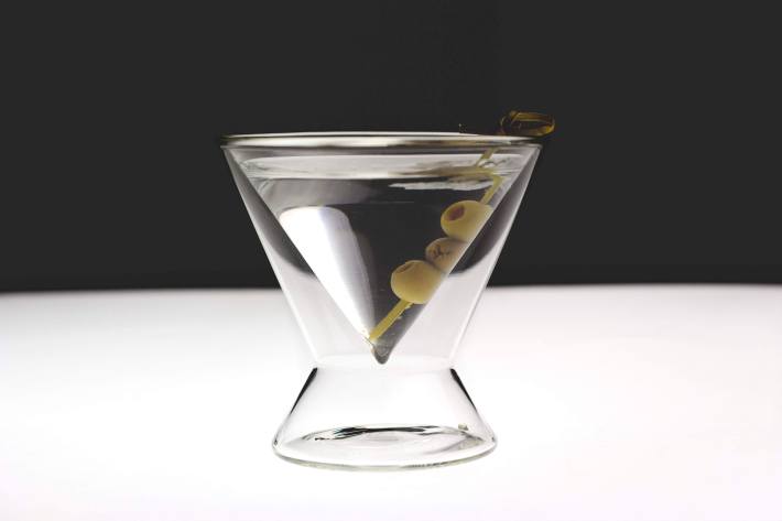 Stemless martini glass