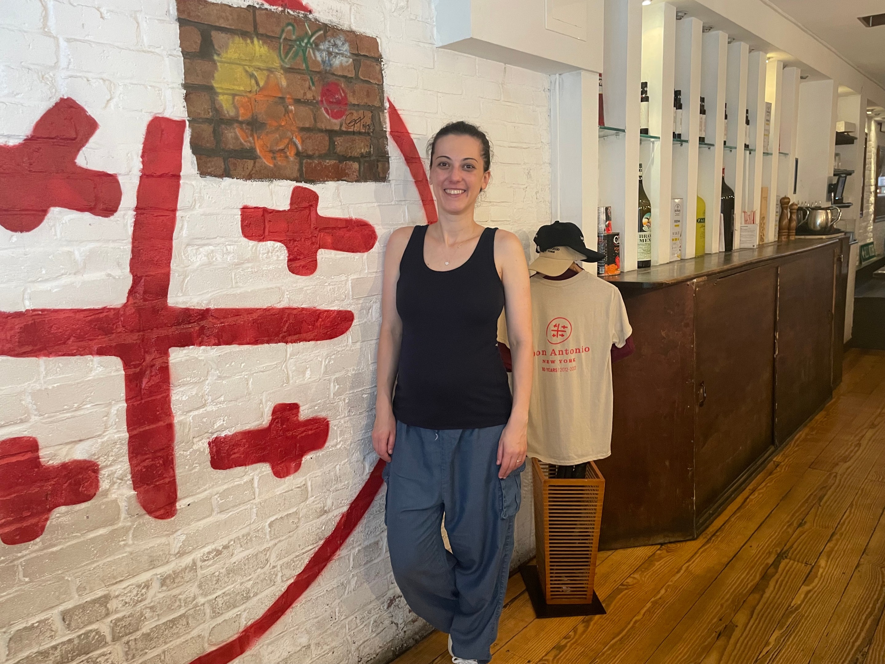 Pizzaiola Giorgia Caporuscio inside her Manhattan restaurant Don Antonio.