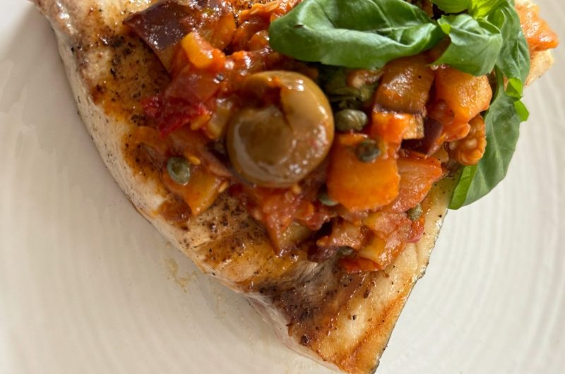 Grilled Swordfish with Sicilian Caponata