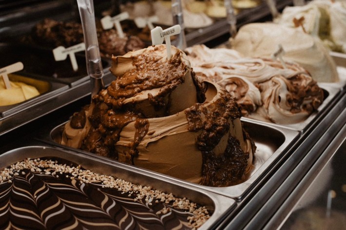 Il Grande Blek gelato at Qui Si Gode in Ascoli Piceno.