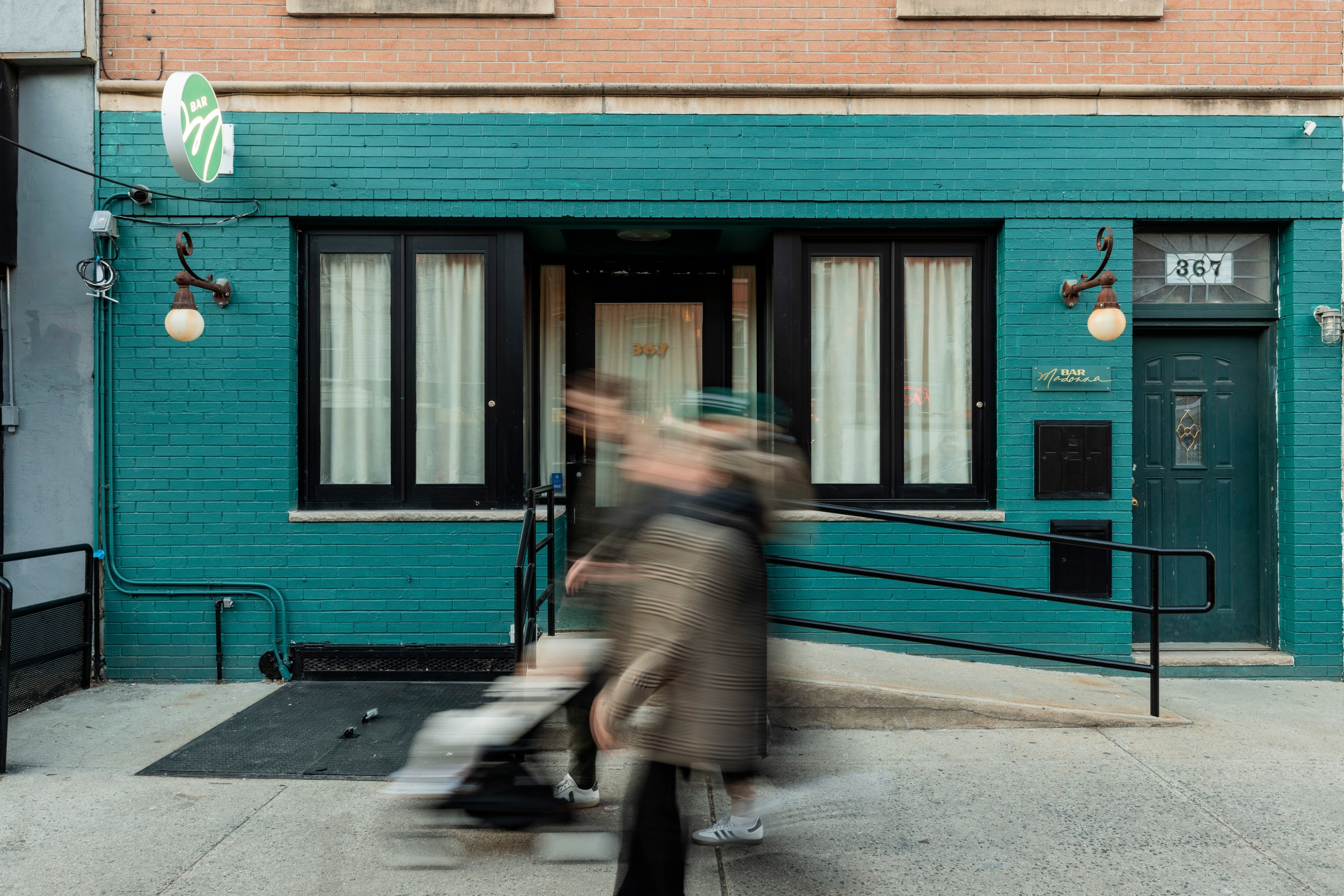 The exterior of Bar Madonna at 367 Metropolitan Avenue in Williamsburg, Brooklyn.