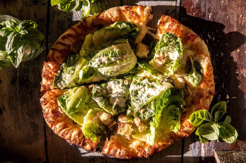 Chicken Caesar Salad Pizza