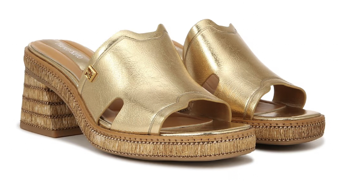 Women's Florence Slide Sandal in Gold.