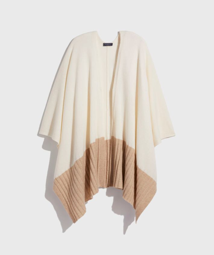 Lightweight Cashmere Rib Wrap Poncho Sweater by Vineyard Vines.