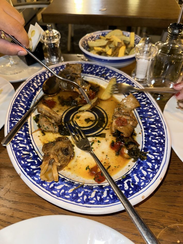 French fries in rabbit gravy at Tiramisù restaurant on the island of Ischia.