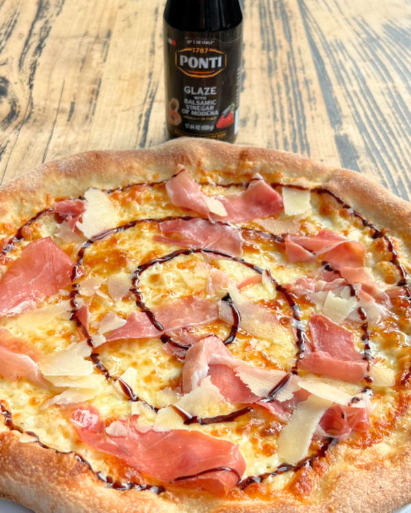 The Classic Balsamic Glaze from Ponti is popular with many famous pizza makers.