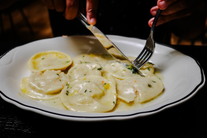 Shrimp ravioli