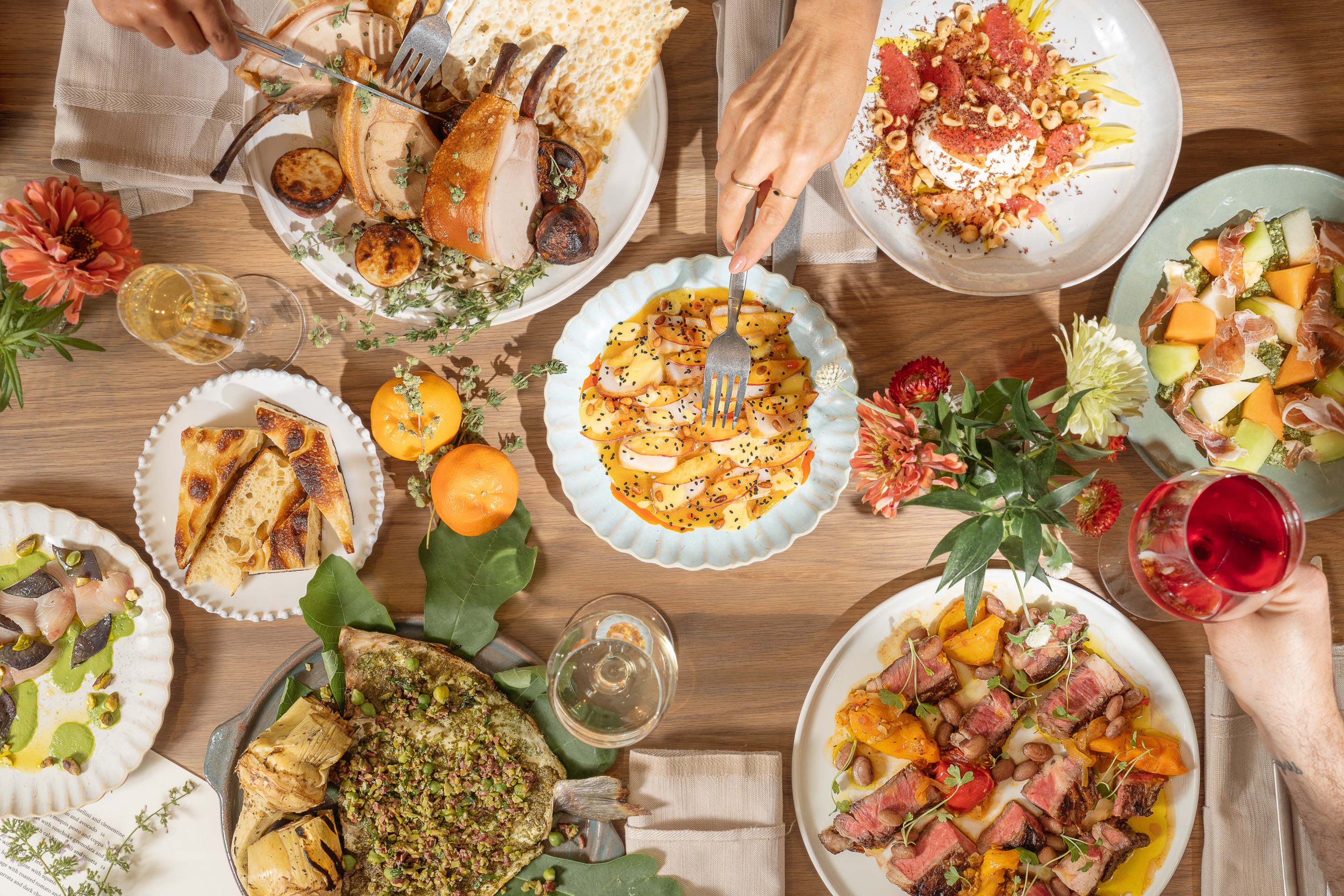 Sampling of dishes at Bastia in Philadelphia