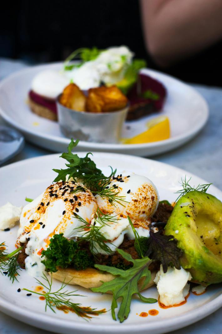 Burrata and avocado dish