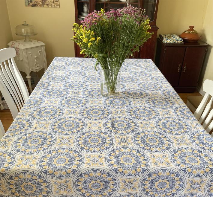 A supermarket-bought tablecloth from Italy.