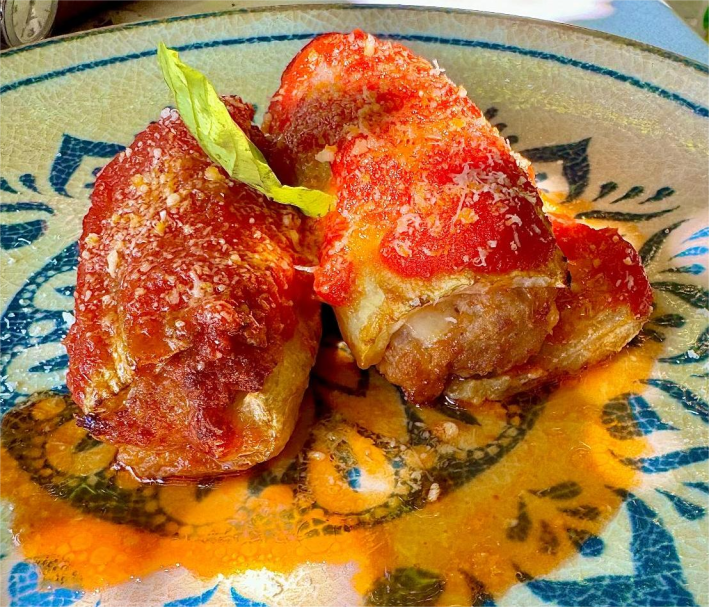 Sarchiapone, zucchini stuffed with meat, a specialty of the Amalfi Coast town of Atrani.