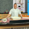 Chef Matthew Cutolo with his lasagna on the set of Good Day New York.