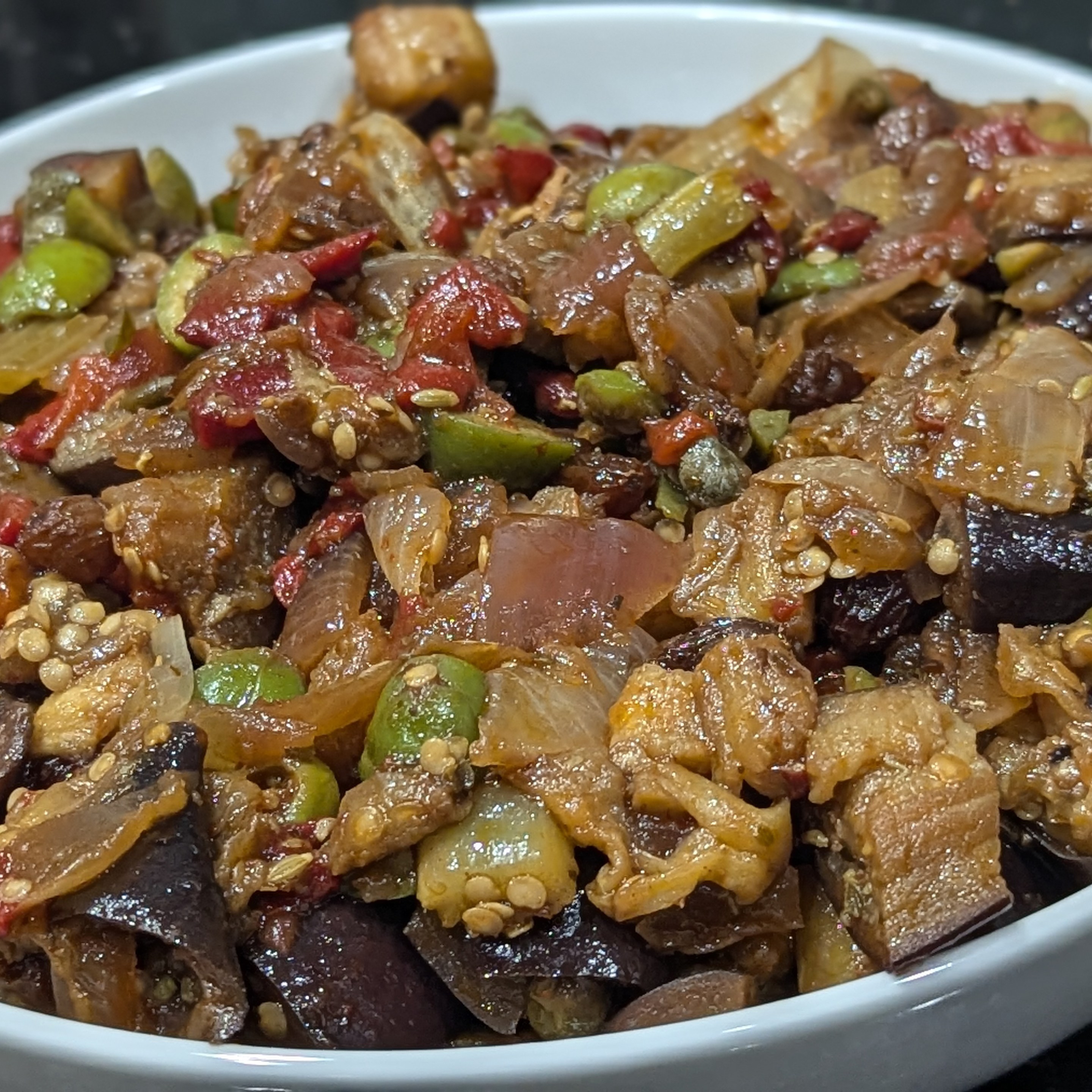 Sicilian Roasted New Caponata. Photo and recipe by Michele Sessa.