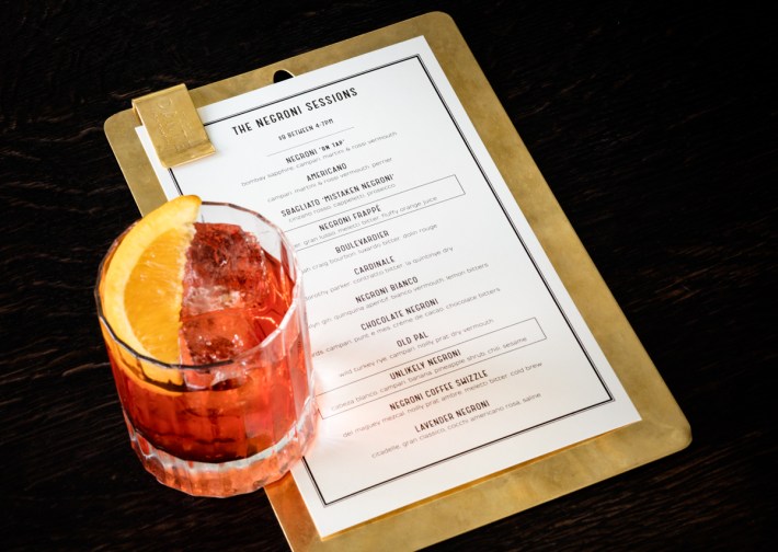 Negroni with Negroni menu