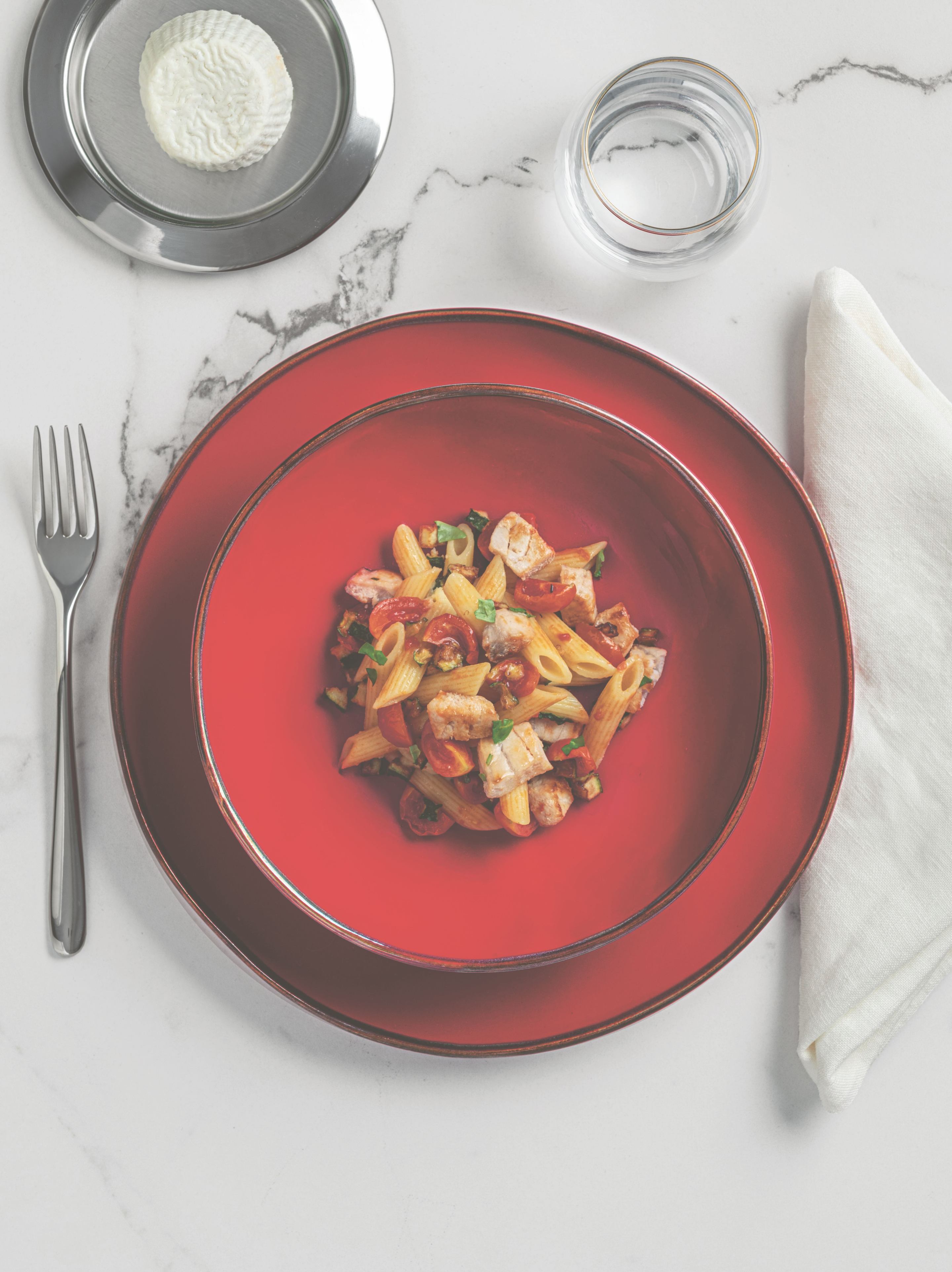 penne rigate with lobster and zucchini